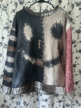 Patchwork Smile Face Sweatshirt